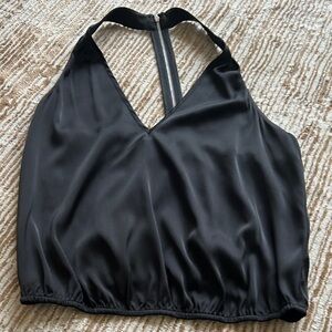 Bebe Black Satin Halter Top